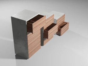 Modern reailistic drawers 3D Model