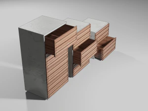 Modern reailistic drawers 3D Model