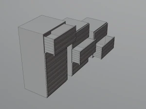 Modern reailistic drawers 3D Model