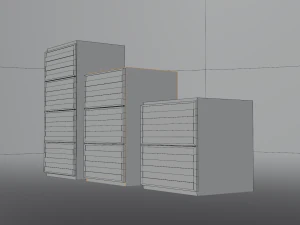 Modern reailistic drawers 3D Model