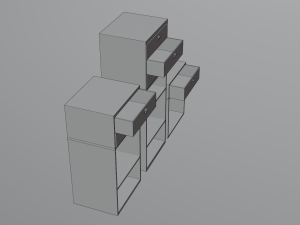 Bark smell realistic dark wood drawer unit 3D Модель