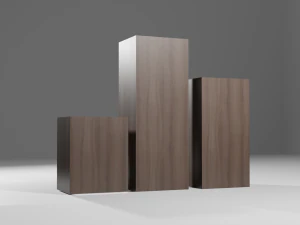 Bark smell realistic dark wood drawer unit 3D Model