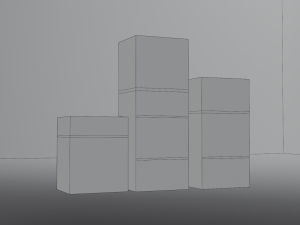 Bark smell realistic dark wood drawer unit 3D Модель