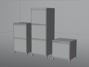 Modern wood drawers Modello 3D