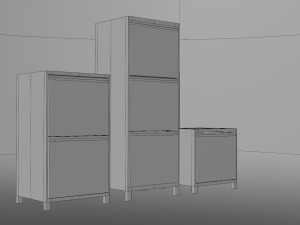 Modern wood drawers Modello 3D