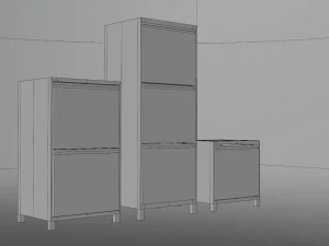 Modern wood drawers 3D Model