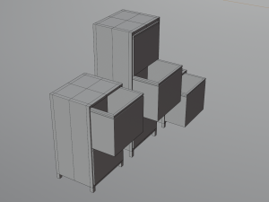 Modern wood drawers Modello 3D