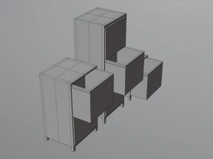 Modern wood drawers 3D Model
