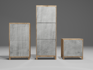 Modern wood drawers Modello 3D