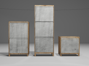 Modern wood drawers Modello 3D