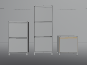 Modern wood drawers Modello 3D