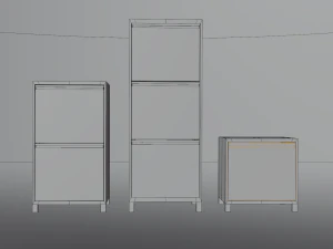 Modern wood drawers 3D Model