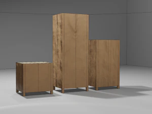 Modern wood drawers 3D Model