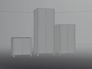 Modern wood drawers 3D Model