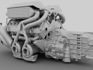Bugatti Engine 3D Model