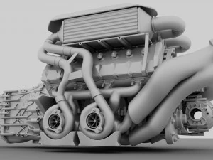 Bugatti Engine 3D Model