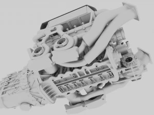 Bugatti Engine 3D Model