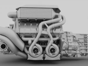 Bugatti Engine 3D Model