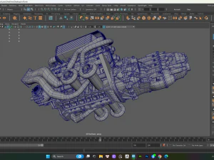 Bugatti Engine 3D Model