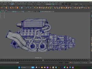 Bugatti Engine 3D Model