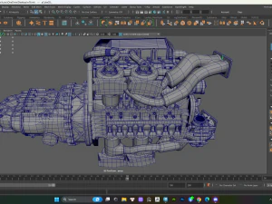 Bugatti Engine 3D Model