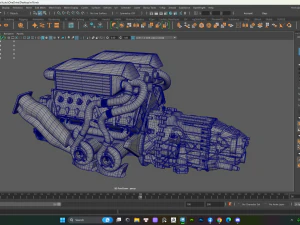 Bugatti Engine 3D Model