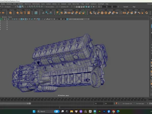 Bugatti Engine 3D Model