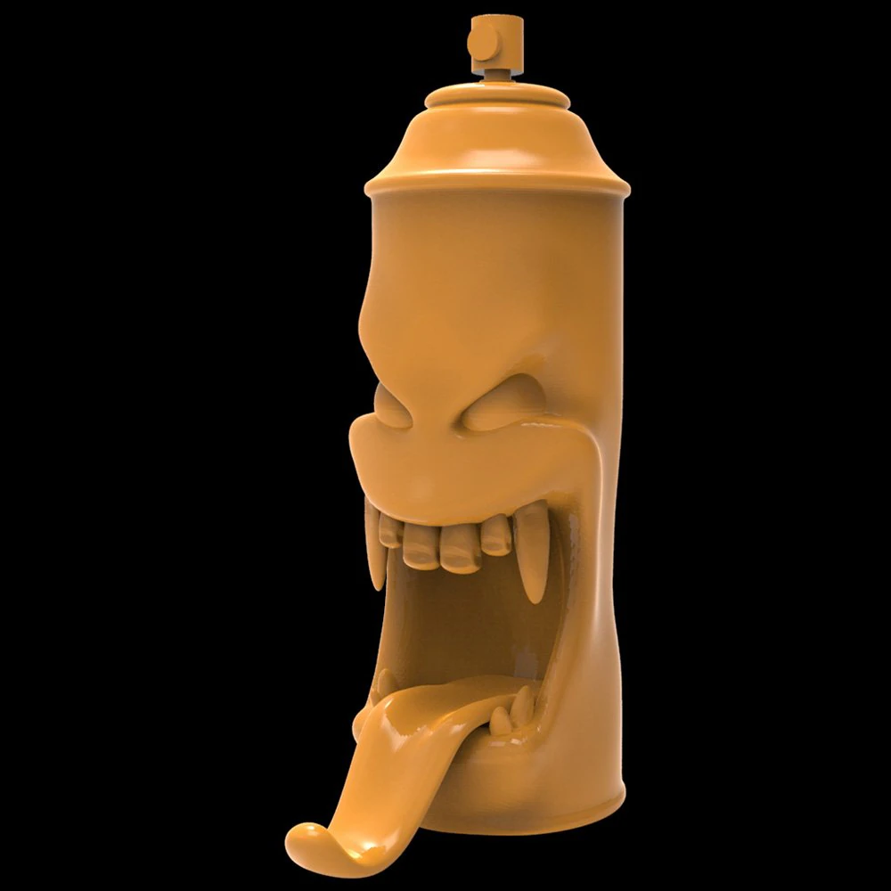 Monster Can 01 3D Print Model .c4d .max .obj .3ds .fbx .stl .blend