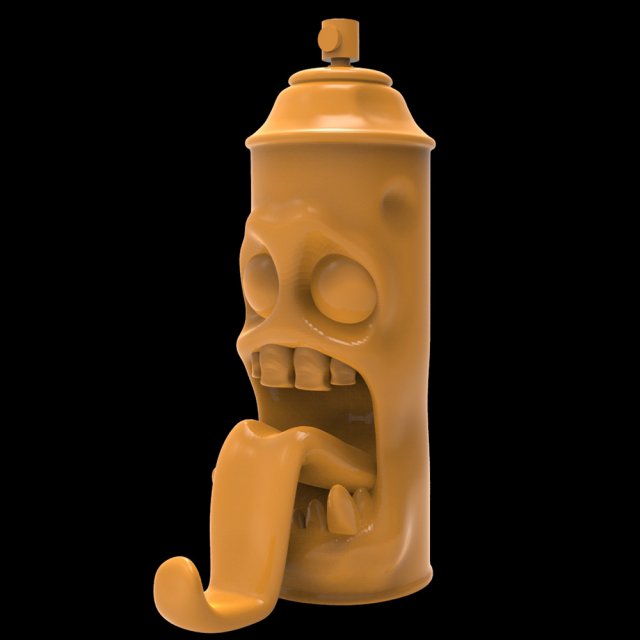 Monster Can 02 3D Print Model .c4d .max .obj .3ds .fbx .stl .blend 