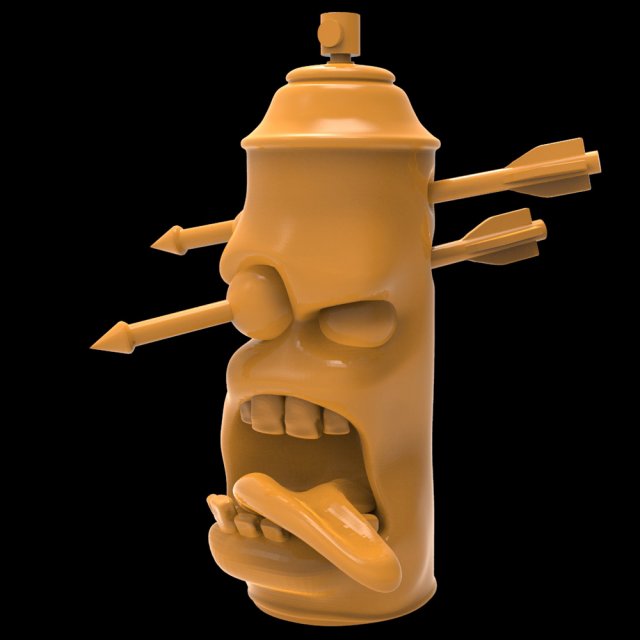 Monster Can 04 3D Print Model .c4d .max .obj .3ds .fbx .stl .blend 