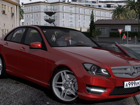 Mercedes-Benz C180 W204 Amg-Line 2013 3D Model