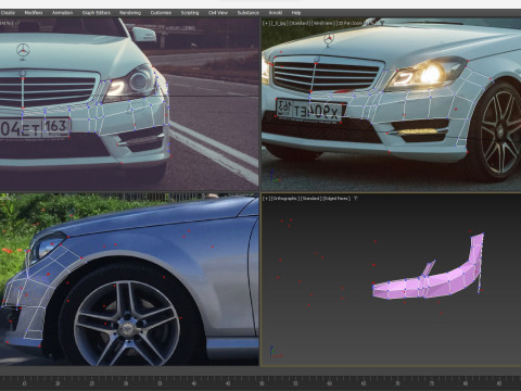 Mercedes-Benz C180 W204 Amg-Line 2013 3D Model