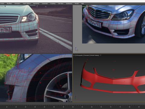 Mercedes-Benz C180 W204 Amg-Line 2013 3D Model