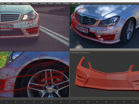 Mercedes-Benz C180 W204 Amg-Line 2013 3D Model