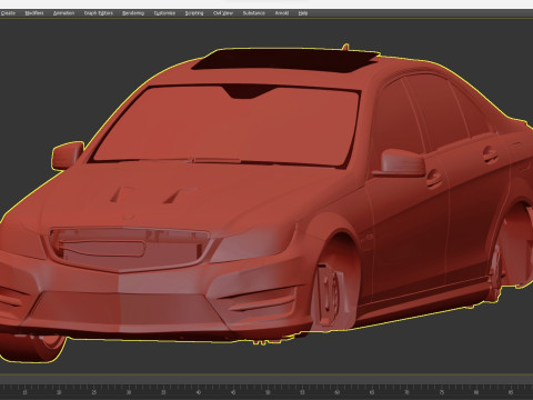 Mercedes-Benz C180 W204 Amg-Line 2013 3D Model