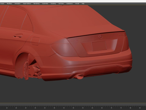 Mercedes-Benz C180 W204 Amg-Line 2013 3D Model