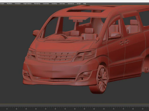 Toyota Alphard V 2008 3D Model