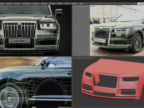 Aurus Senat S600 Sedan Facelift 2024 3D Model