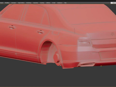 Aurus Senat S600 Sedan Facelift 2024 3D Model