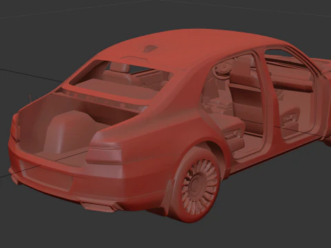 Aurus Senat S600 Sedan Facelift 2024 3D Model