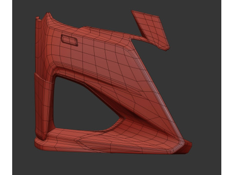 Side linings on the front bumper of Toyota Crown 2017 3D Model