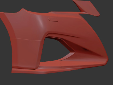 Side linings on the front bumper of Toyota Crown 2017 3D Model