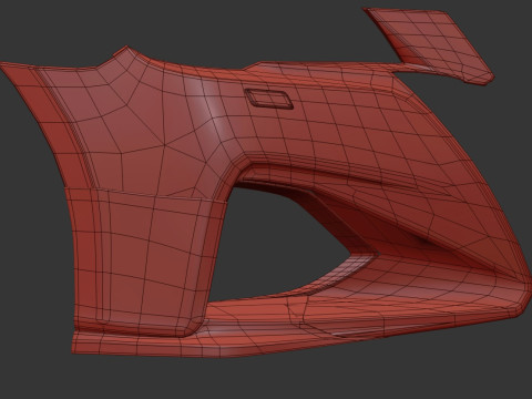 Side linings on the front bumper of Toyota Crown 2017 3D Model