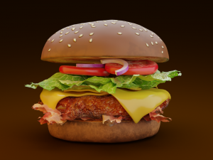 Hamburguer Hi Poly 3D Model