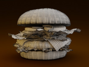 Hamburguer Hi Poly 3D Модель