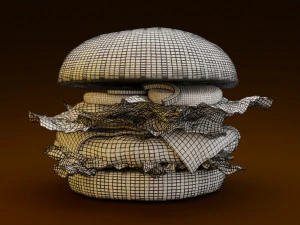 Hamburguer Hi Poly 3D Model