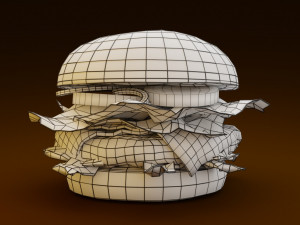 Hamburguer Low Poly 3D Model