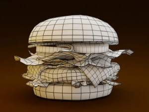 Hamburguer Low Poly 3D Model
