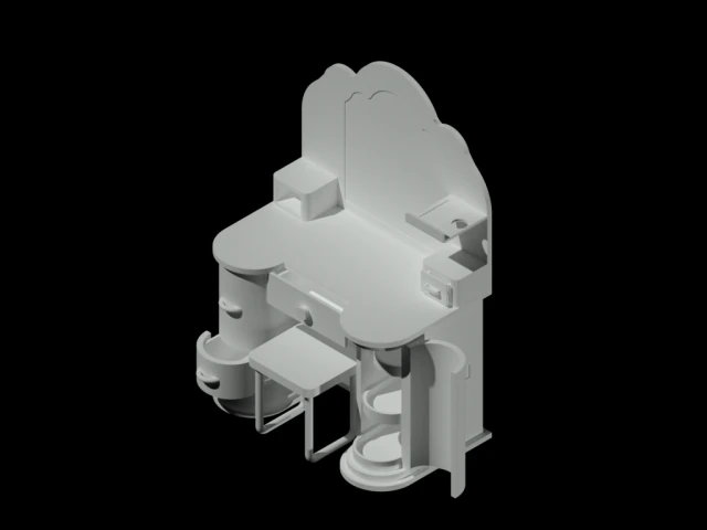 Пейнадора- Парикмахер 3D Модель .c4d .max .obj .3ds .fbx .stl .blend 