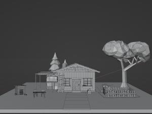 Village house low poly 3D Model
